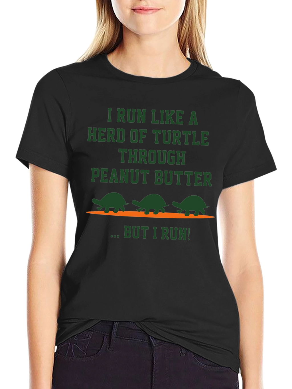 Funny Turtle Peanut Butter Running Graphic T-Shirt