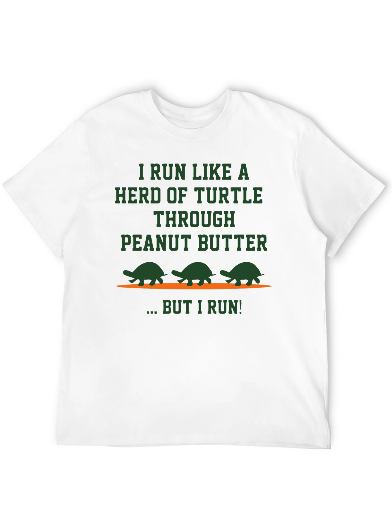 Funny Turtle Peanut Butter Running Graphic T-Shirt