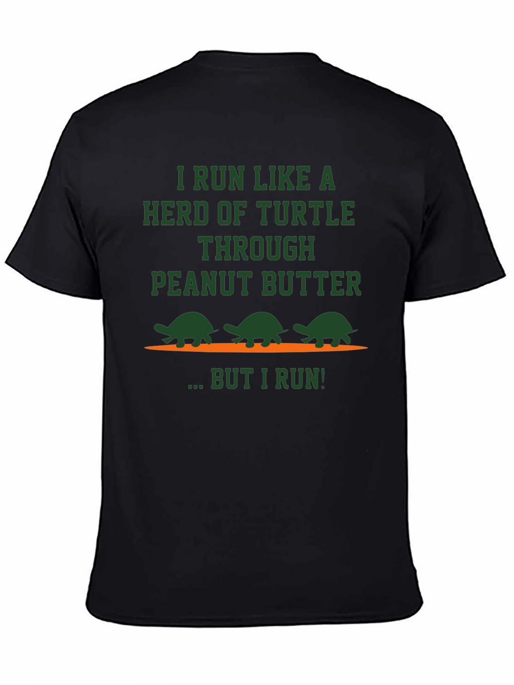 Funny Turtle Peanut Butter Running Graphic T-Shirt