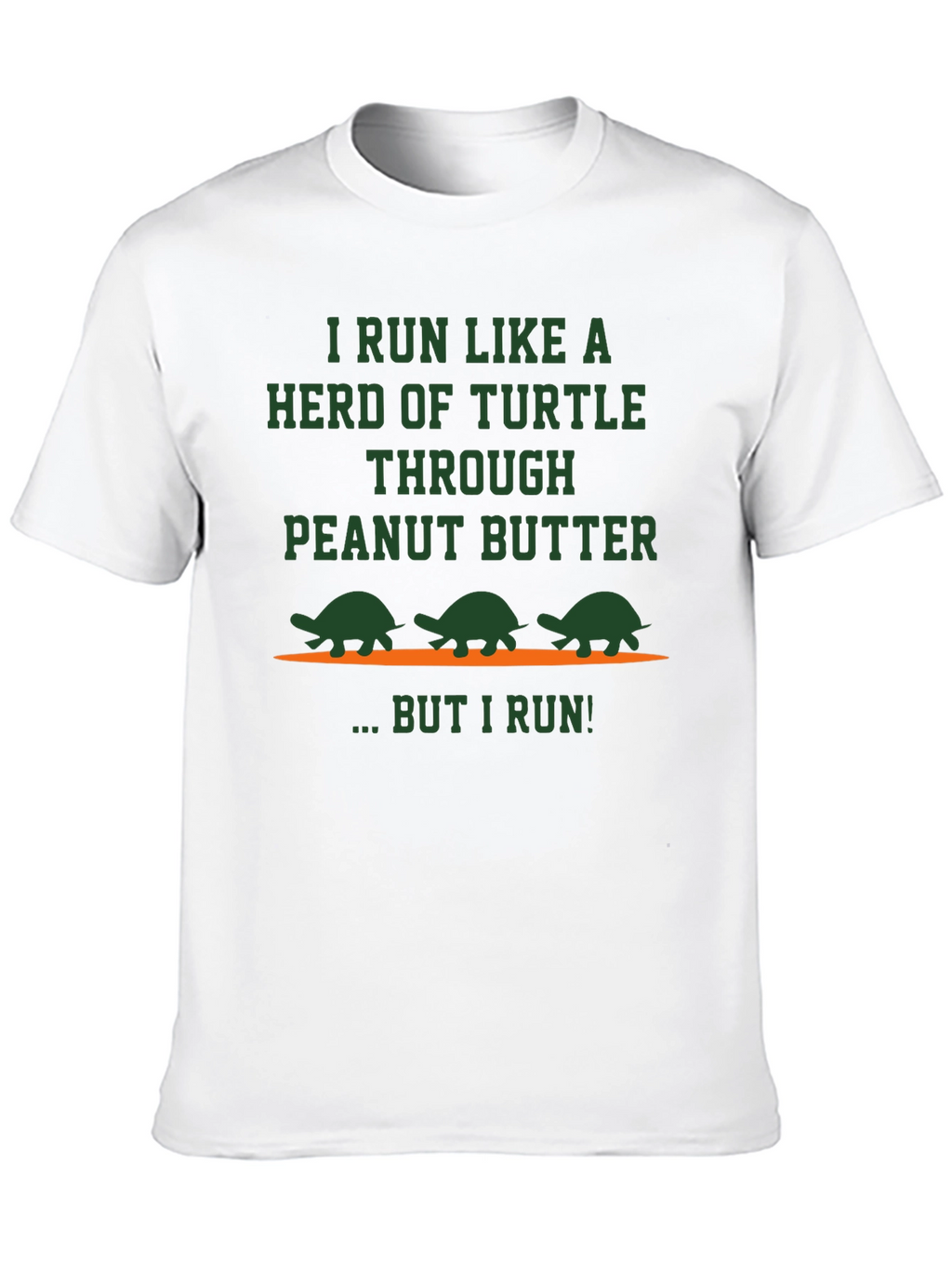 Funny Turtle Peanut Butter Running Graphic T-Shirt