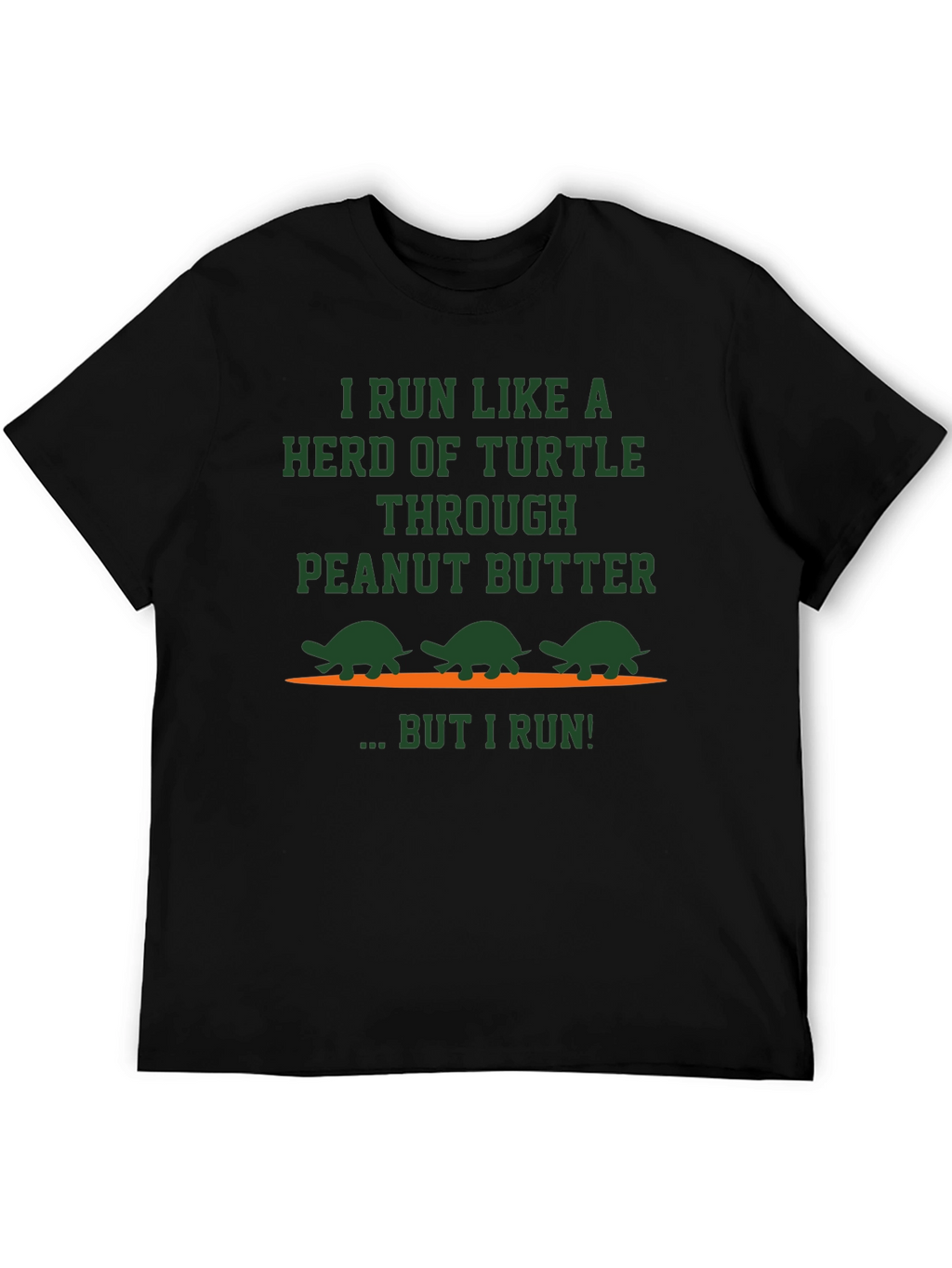 Funny Turtle Peanut Butter Running Graphic T-Shirt