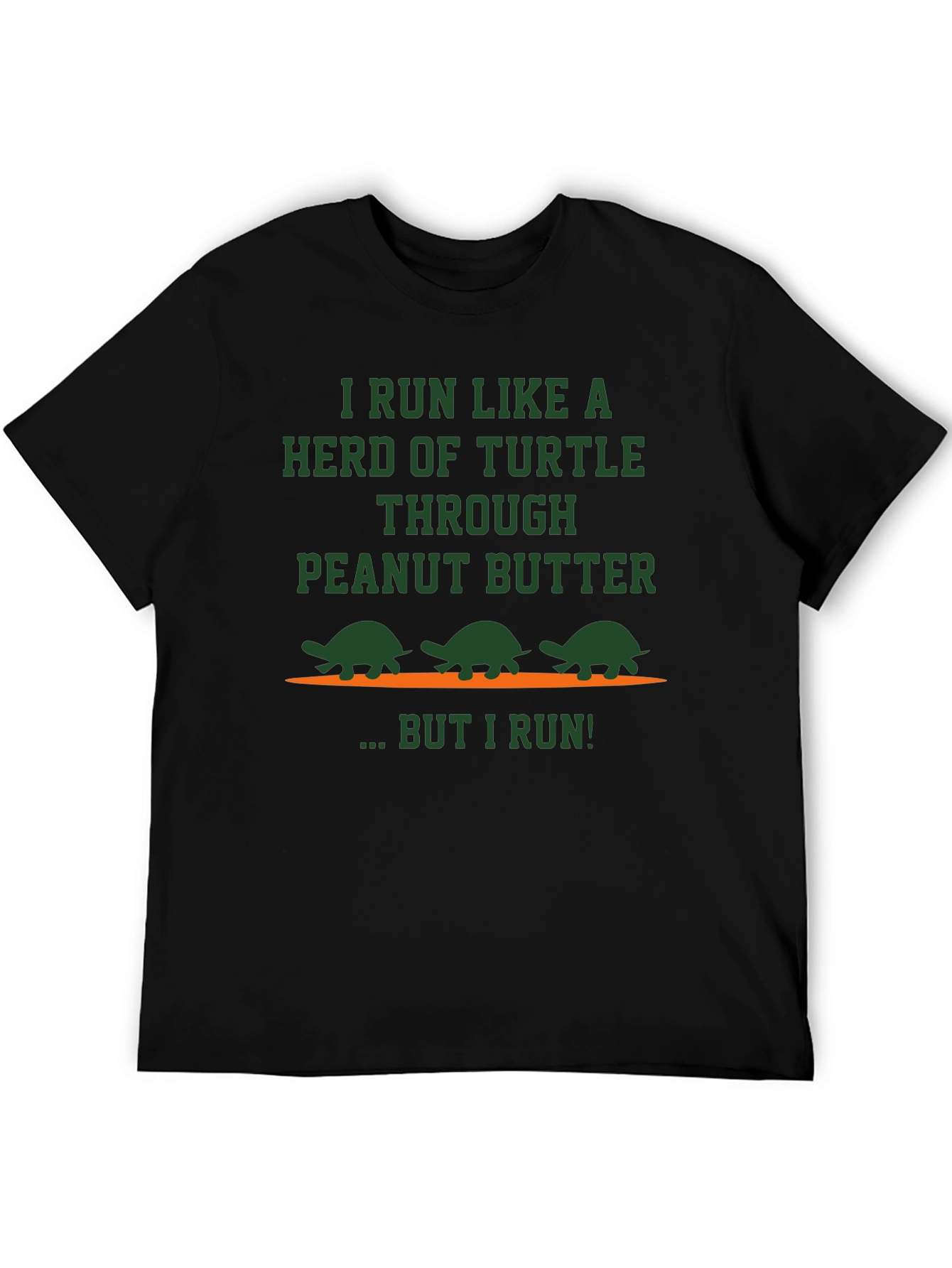 Funny Turtle Peanut Butter Running Graphic T-Shirt