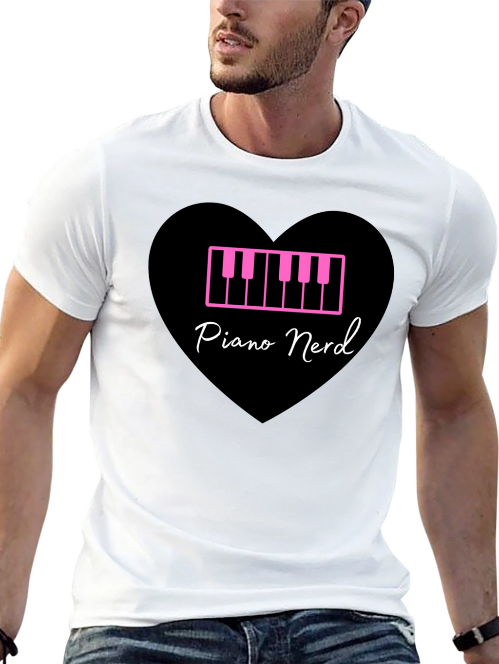 Piano Nerd T-Shirt - Musical Heart Tee