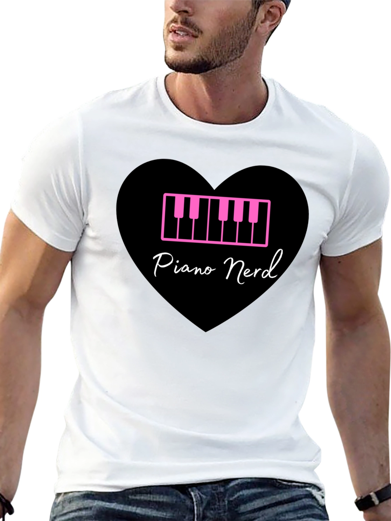 Piano Nerd T-Shirt - Musical Heart Tee