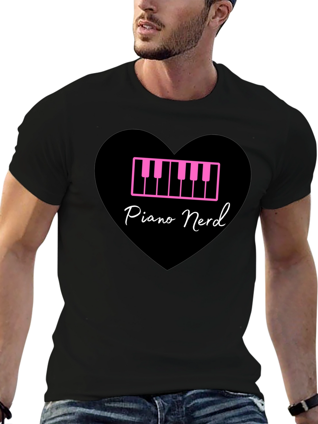 Piano Nerd T-Shirt - Musical Heart Tee