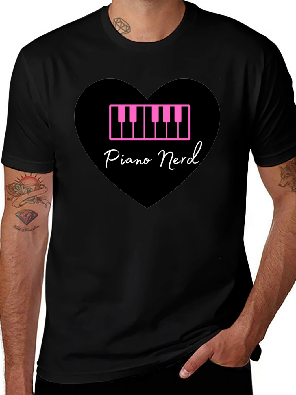 Piano Nerd T-Shirt - Musical Heart Tee