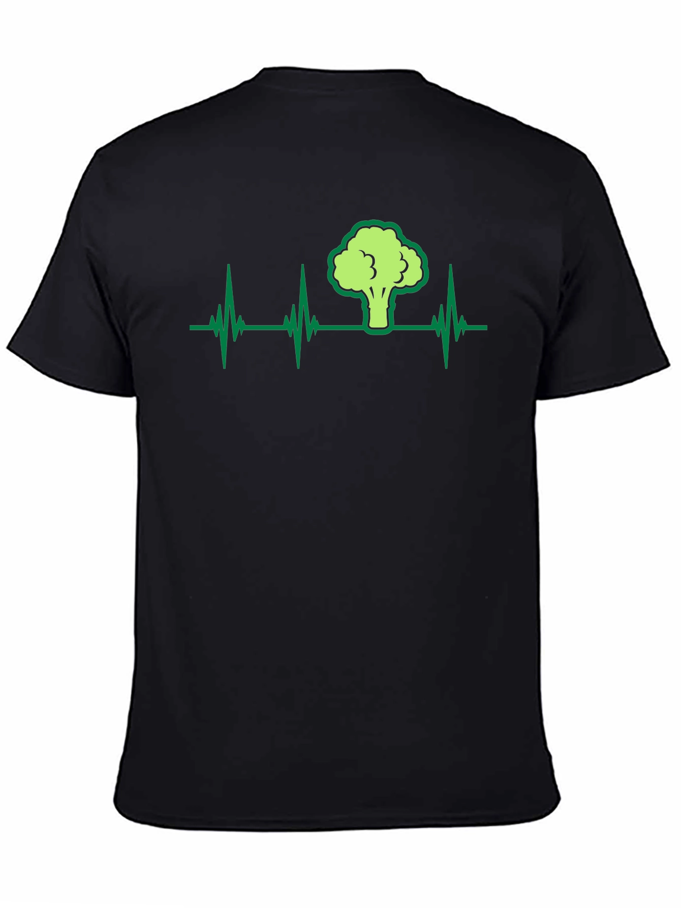 Broccoli Heartbeat Graphic T-Shirt - Black