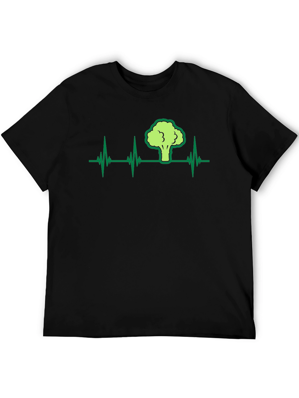 Broccoli Heartbeat Graphic T-Shirt - Black