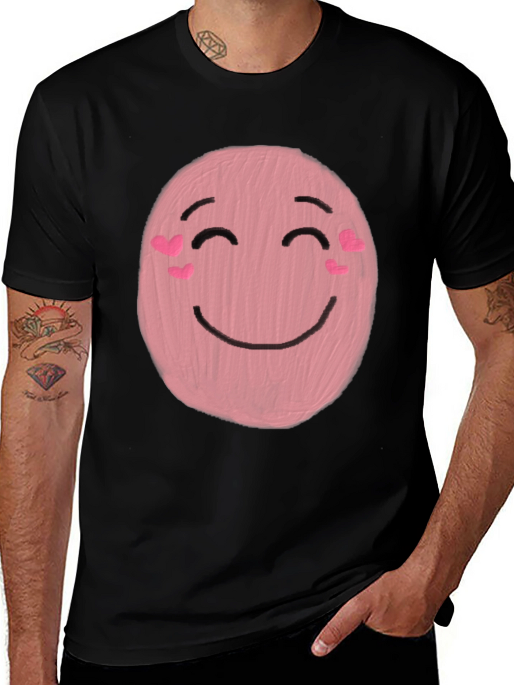 Cute Pink Emoji Graphic Tee - Happy Face T-Shirt