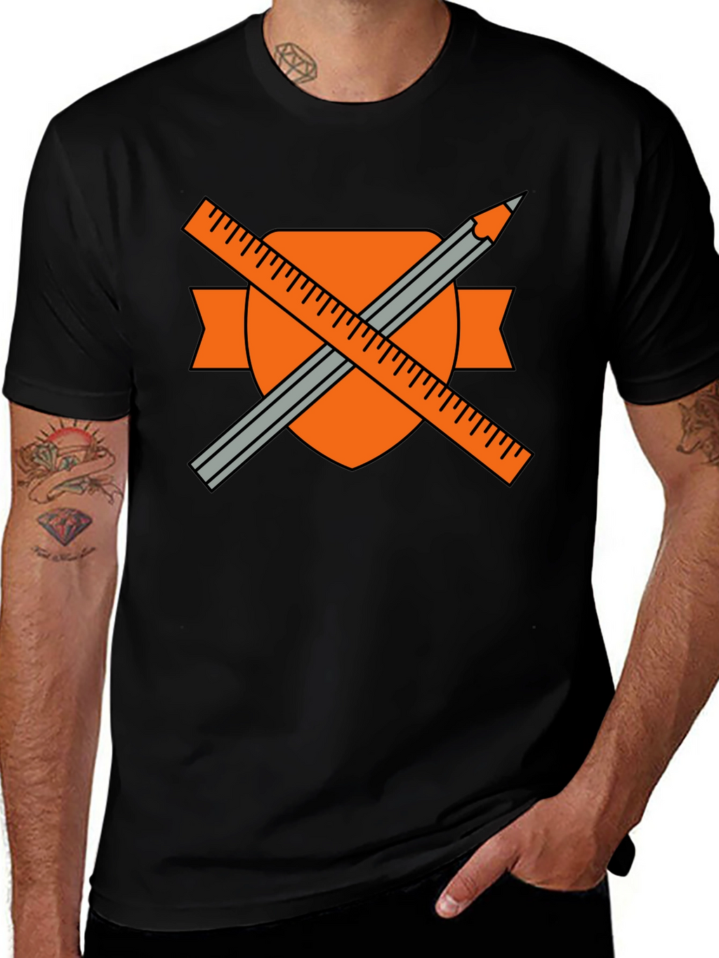 Engineers T-Shirt: Ruler & Pencil Design