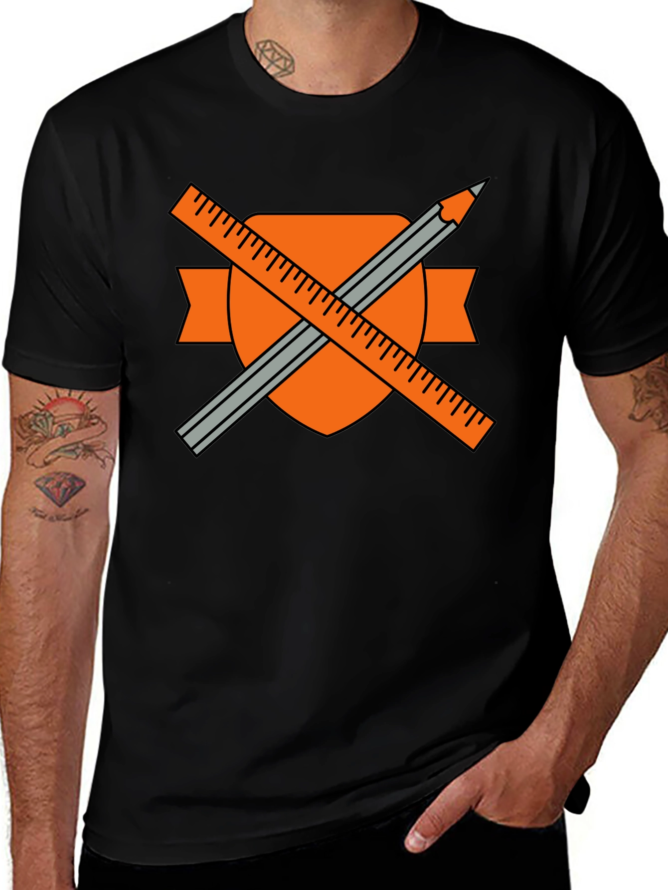 Engineers T-Shirt: Ruler & Pencil Design