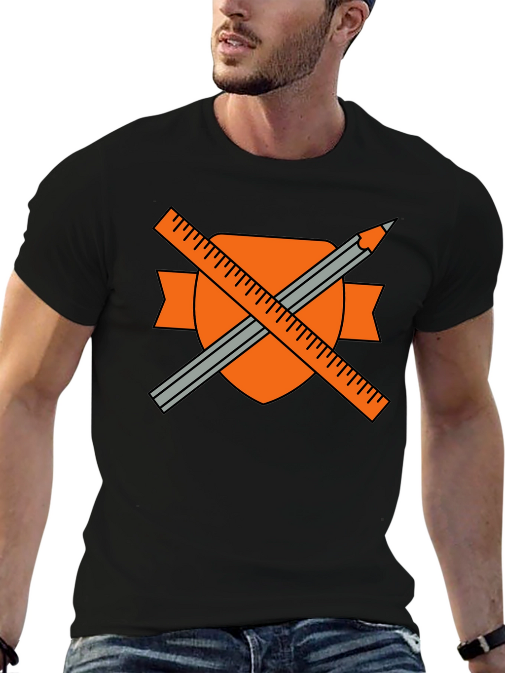 Engineers T-Shirt: Ruler & Pencil Design