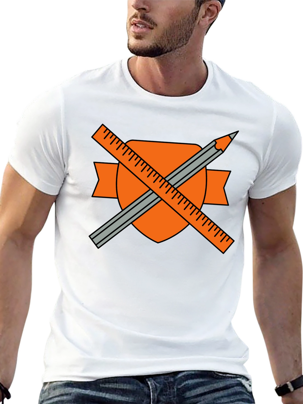 Engineers T-Shirt: Ruler & Pencil Design