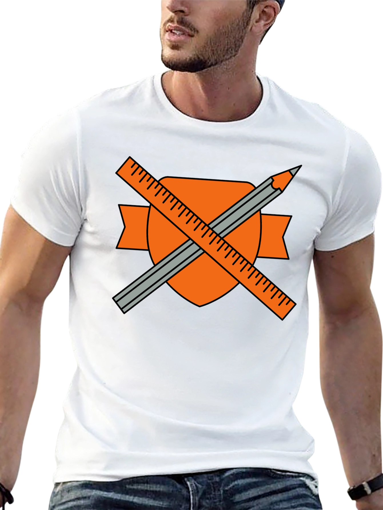 Engineers T-Shirt: Ruler & Pencil Design