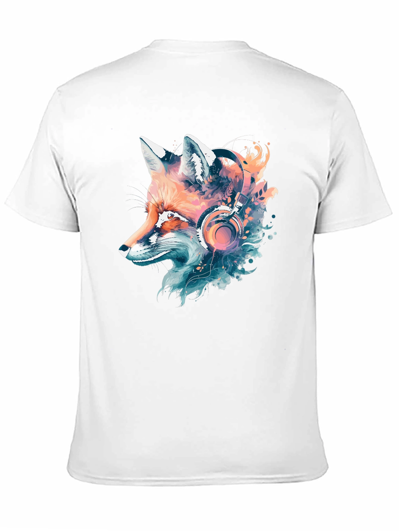 Fox Headphone Graphic Tee - Cool Animal Design