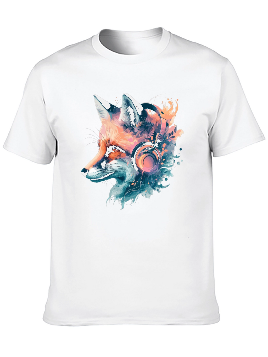Fox Headphone Graphic Tee - Cool Animal Design