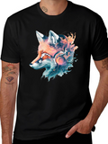 Fox Headphone Graphic Tee - Cool Animal Design