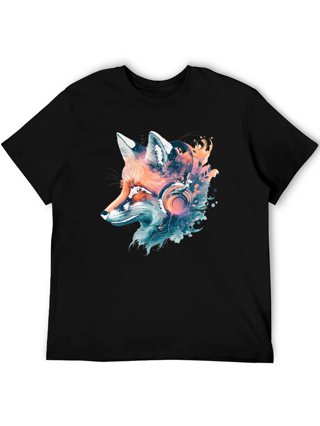 Fox Headphone Graphic Tee - Cool Animal Design