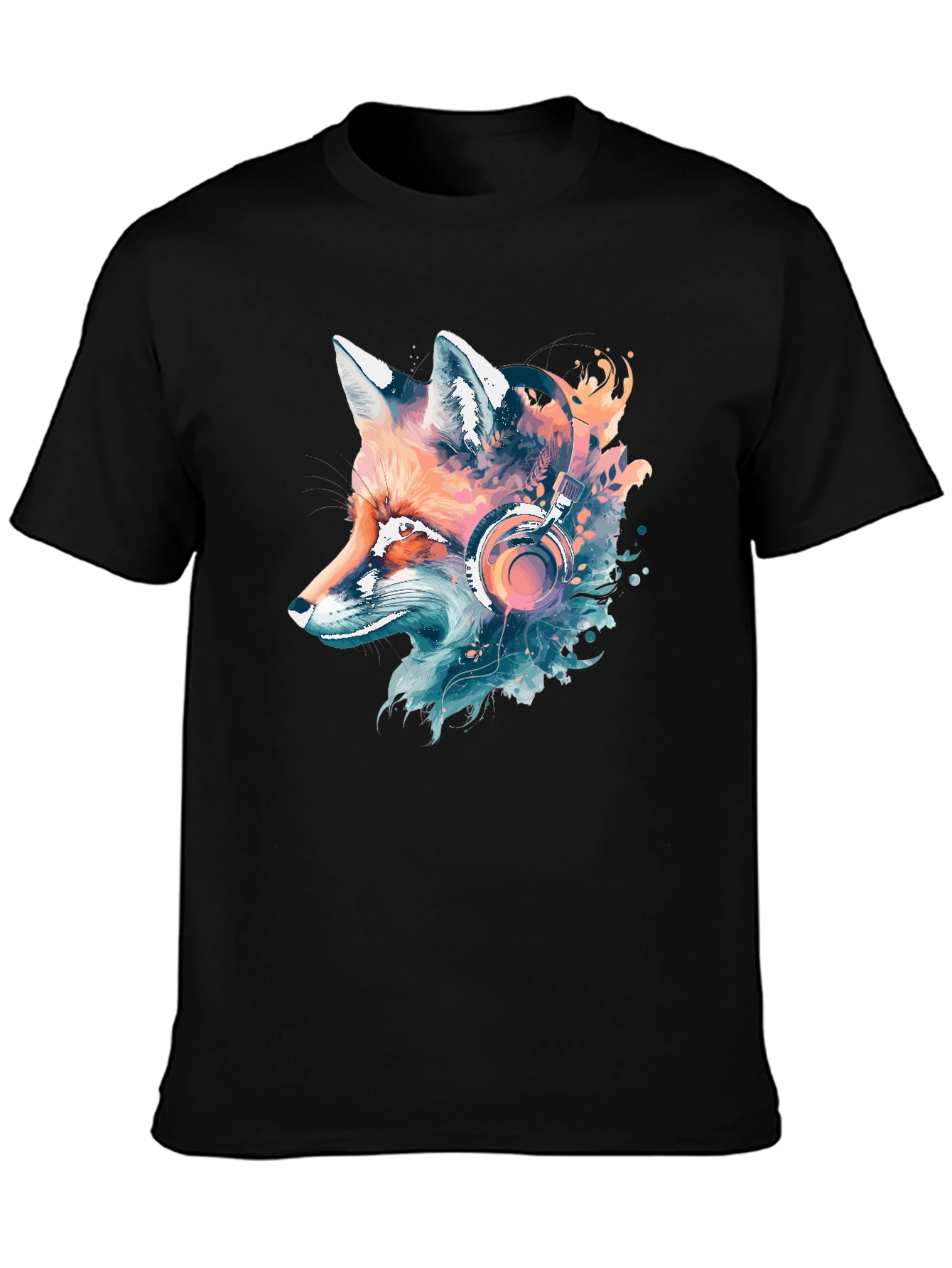 Fox Headphone Graphic Tee - Cool Animal Design