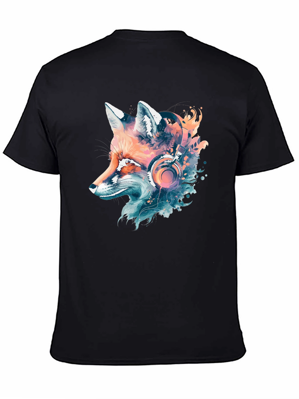 Fox Headphone Graphic Tee - Cool Animal Design