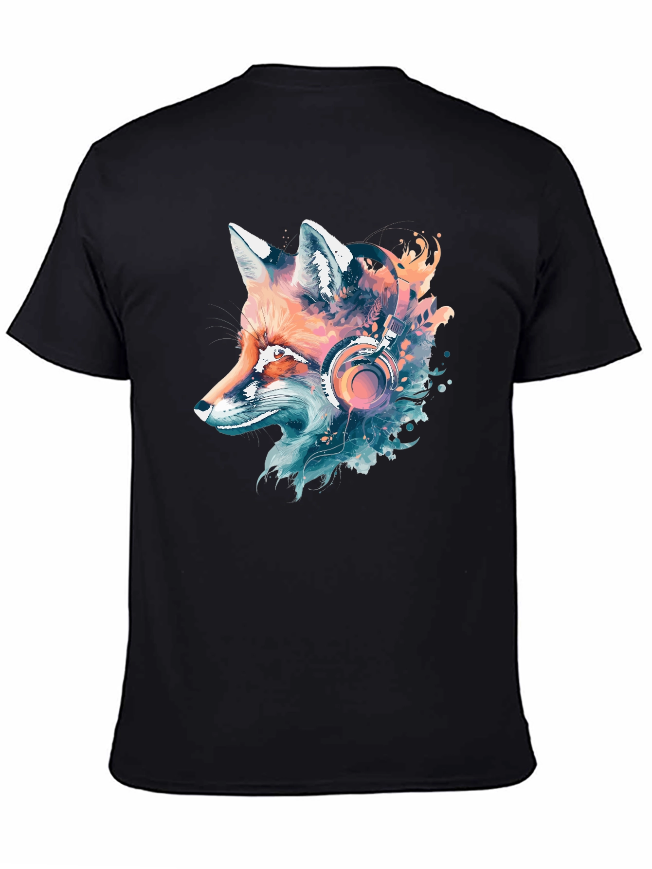 Fox Headphone Graphic Tee - Cool Animal Design