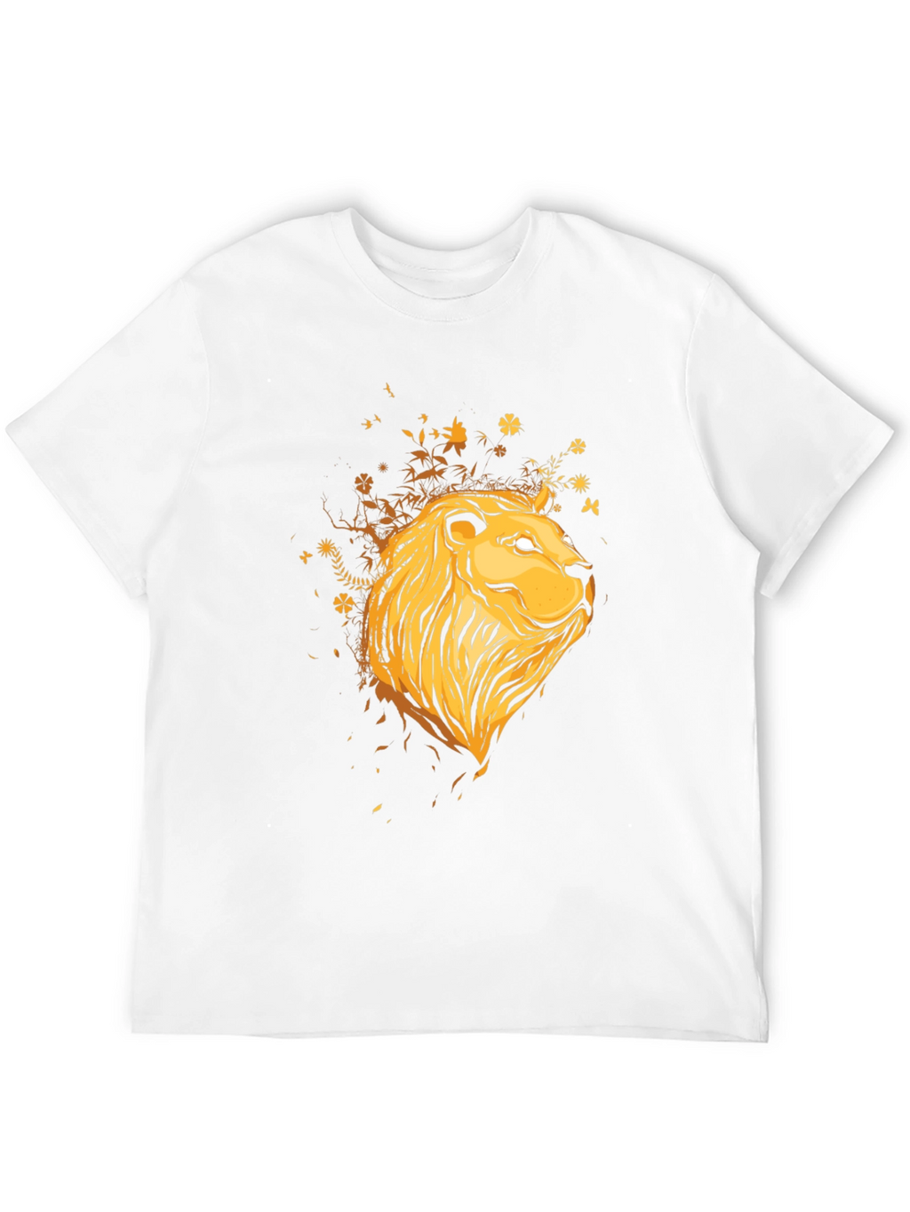 Lion Head Graphic Print Black T-Shirt