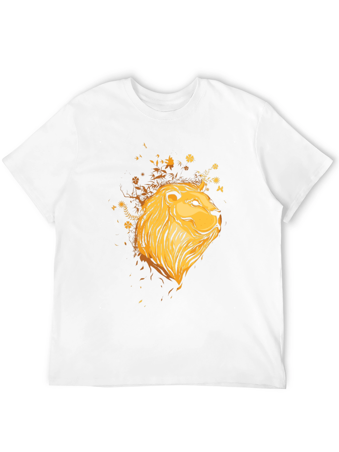 Lion Head Graphic Print Black T-Shirt