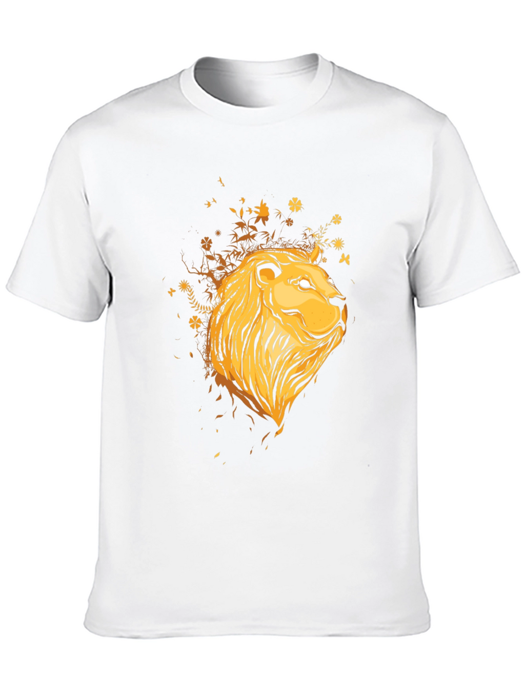 Lion Head Graphic Print Black T-Shirt
