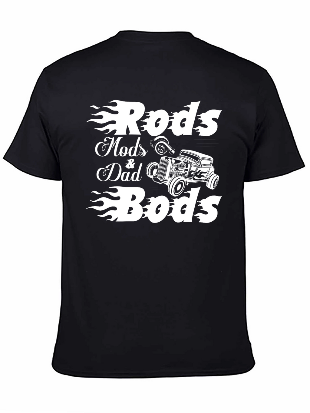 Rods Mods Dad & Bods Black Graphic T-Shirt