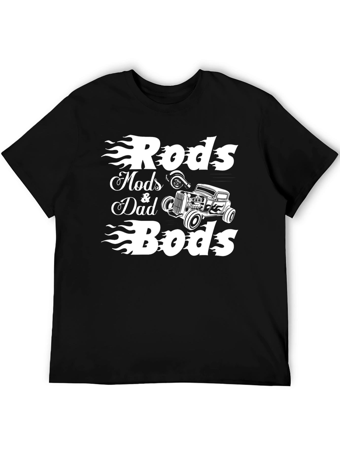 Rods Mods Dad & Bods Black Graphic T-Shirt