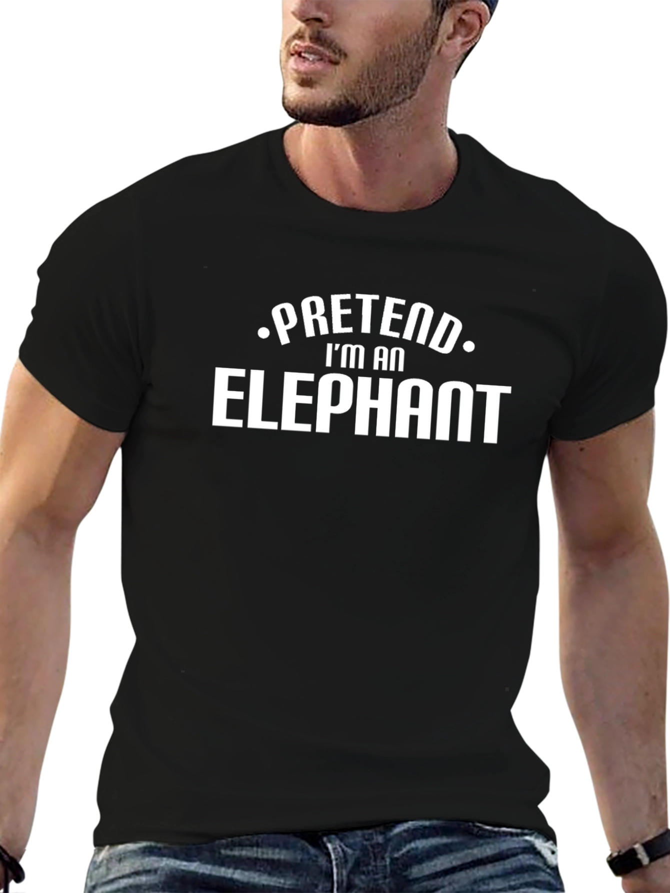 Pretend Im An Elephant Mens Black T-Shirt