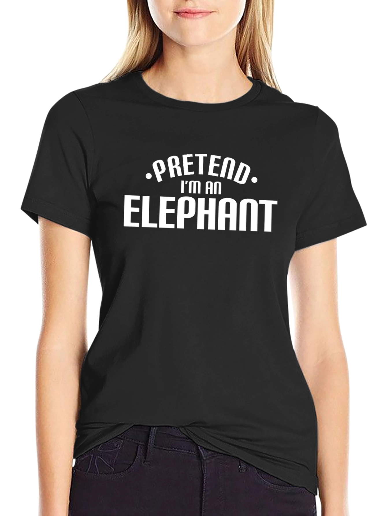 Pretend Im An Elephant Mens Black T-Shirt
