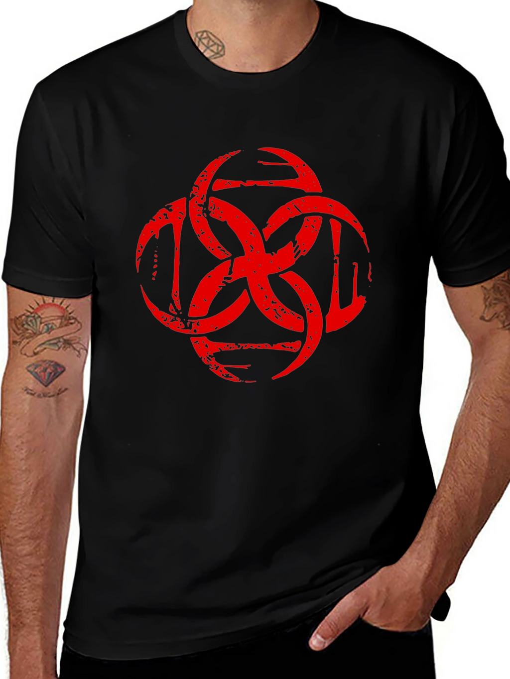 Tribal Tattoo Style Graphic T-Shirt