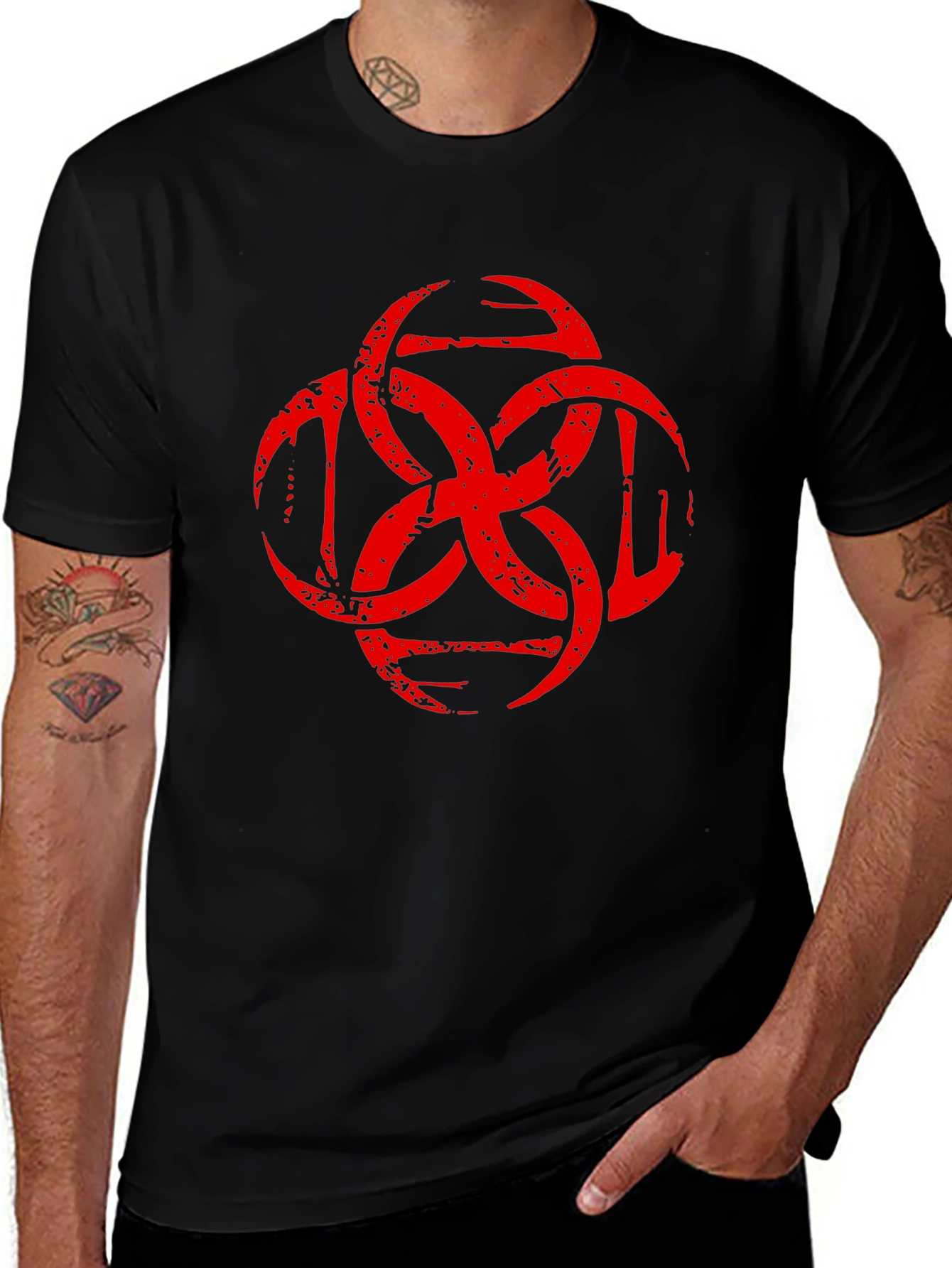 Tribal Tattoo Style Graphic T-Shirt
