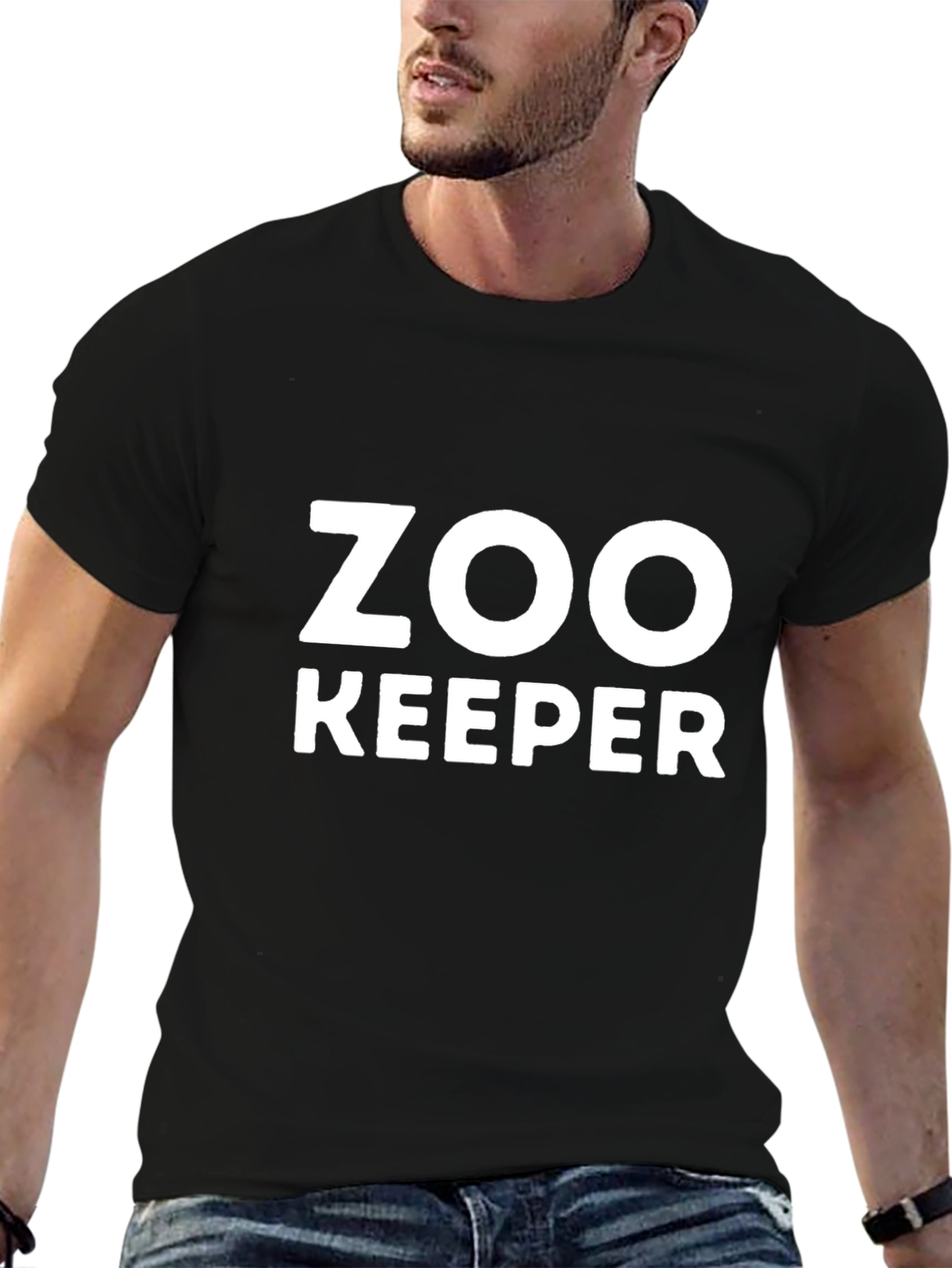 Zoo Keeper Graphic Tee - Black Cotton T-Shirt