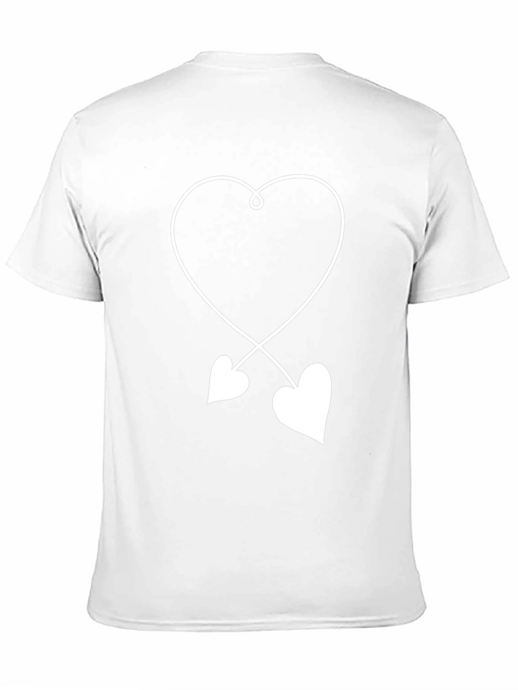 Heart Design T-Shirt - Black Cotton Blend