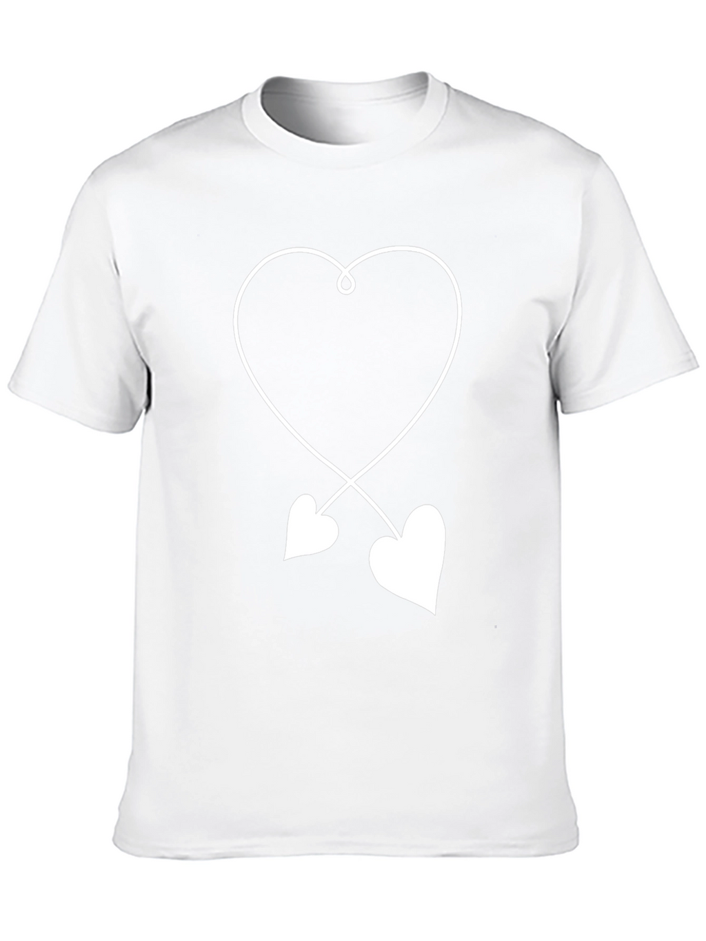 Heart Design T-Shirt - Black Cotton Blend