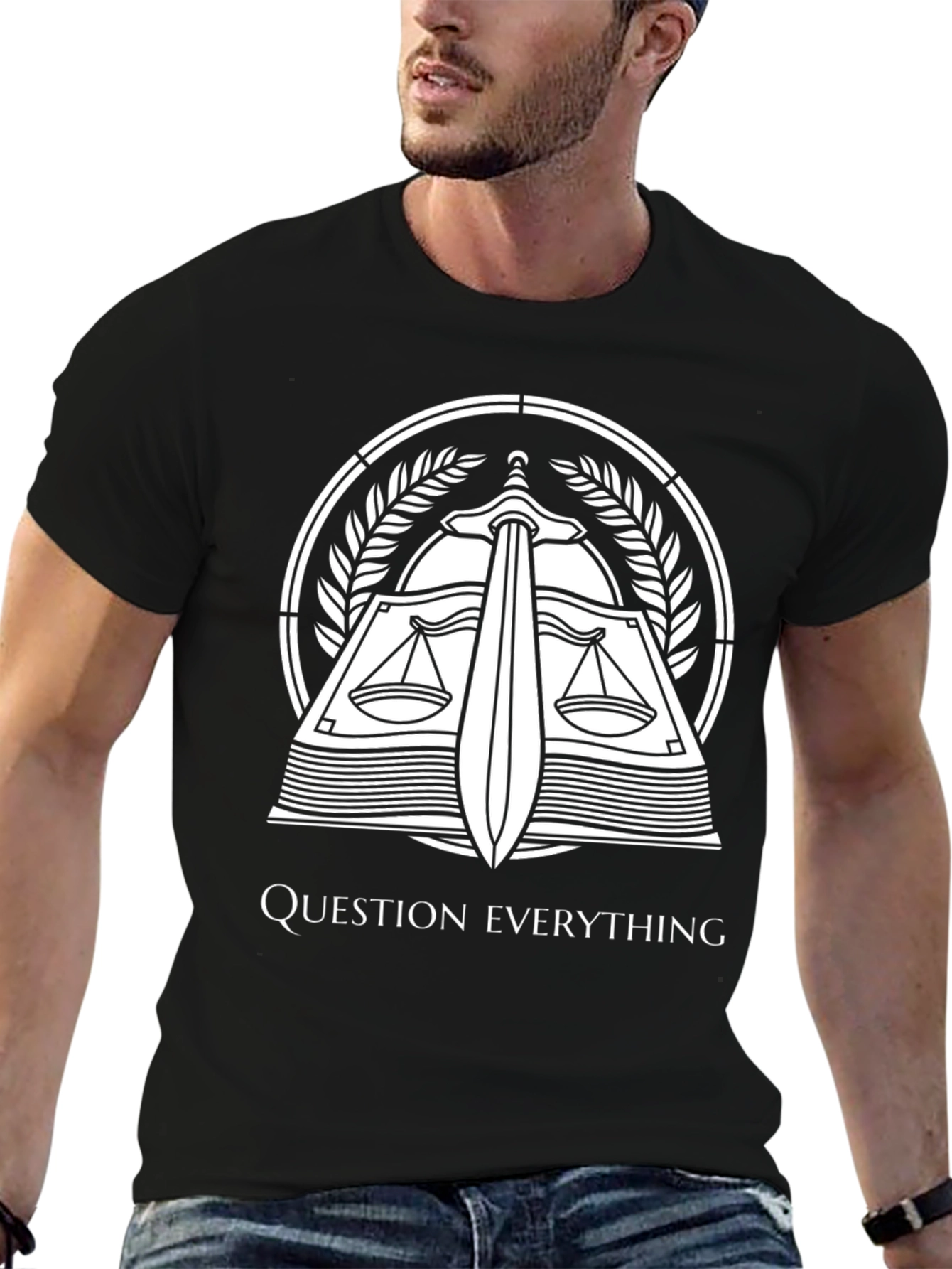 Question Everything Graphic Tee - Black Cotton