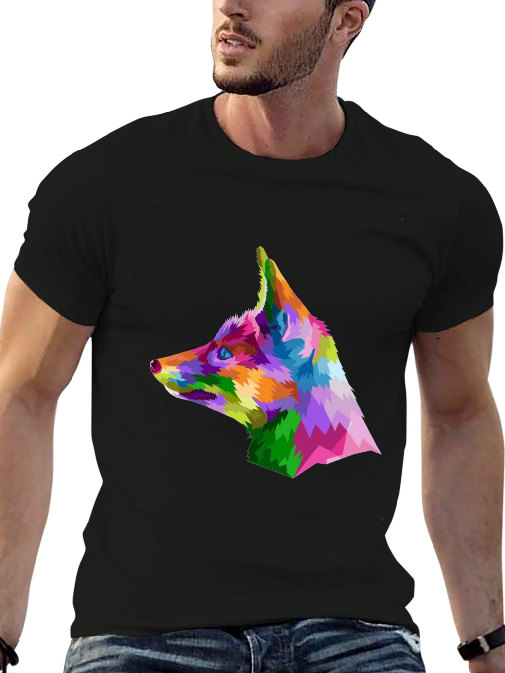 Geometric Fox Head T-Shirt