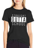 Straight Outta School Black Graphic Tee