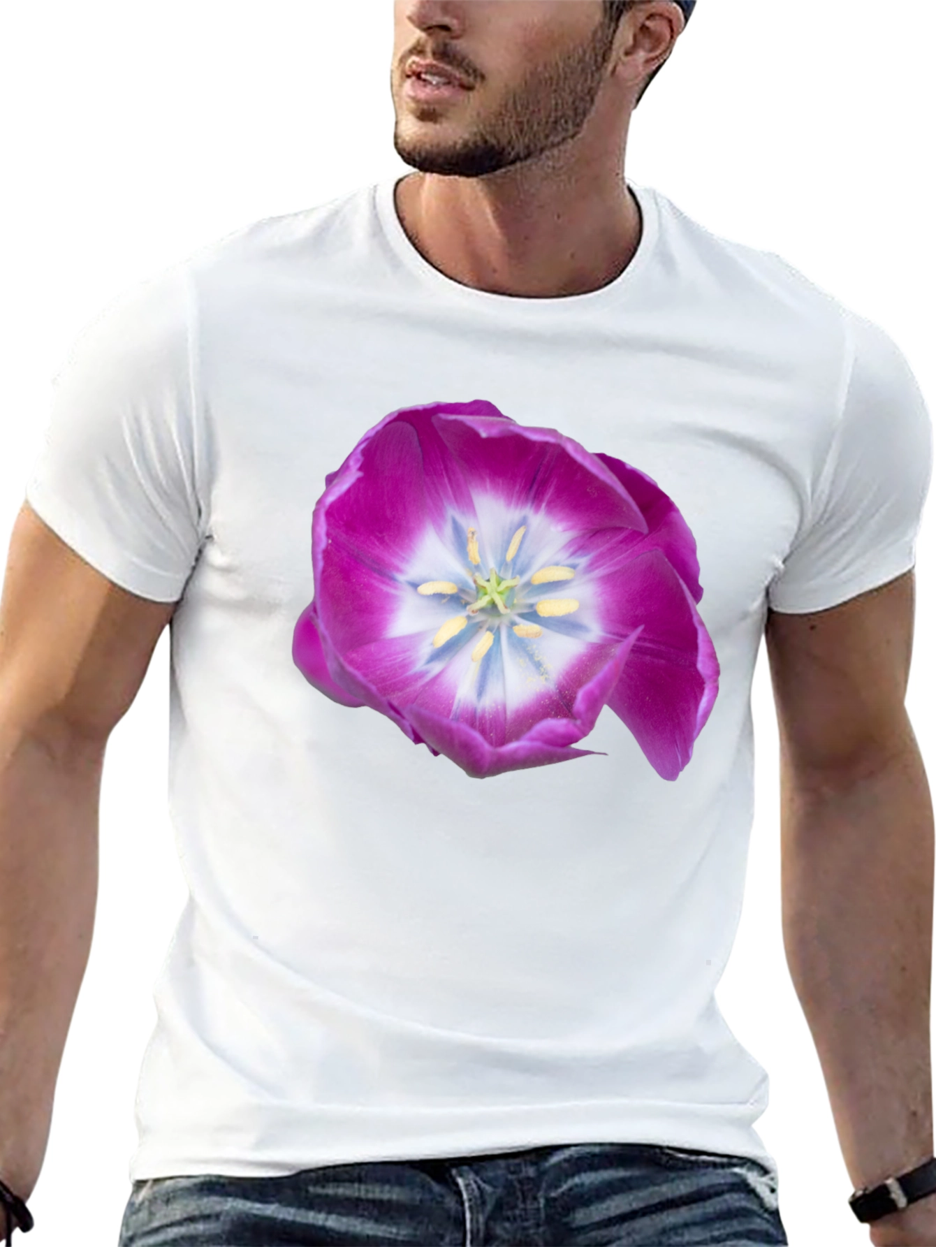 Floral Print T-Shirt - Casual Wear