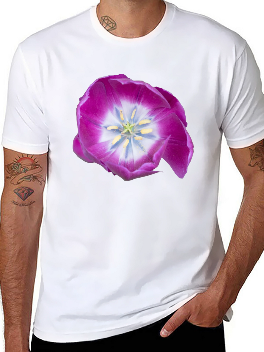 Floral Print T-Shirt - Casual Wear