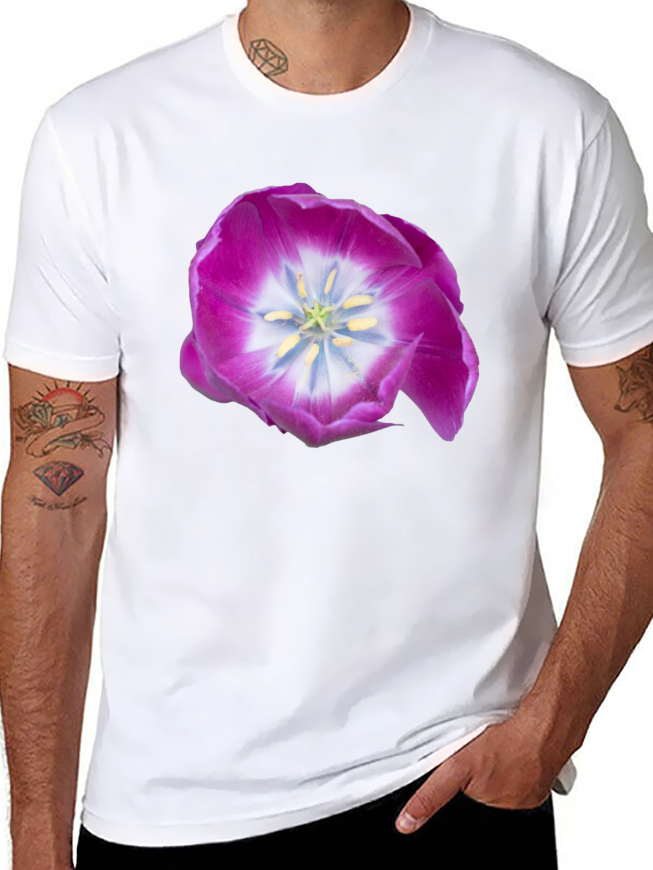 Floral Print T-Shirt - Casual Wear