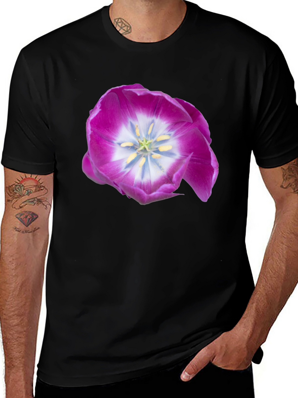 Floral Print T-Shirt - Casual Wear