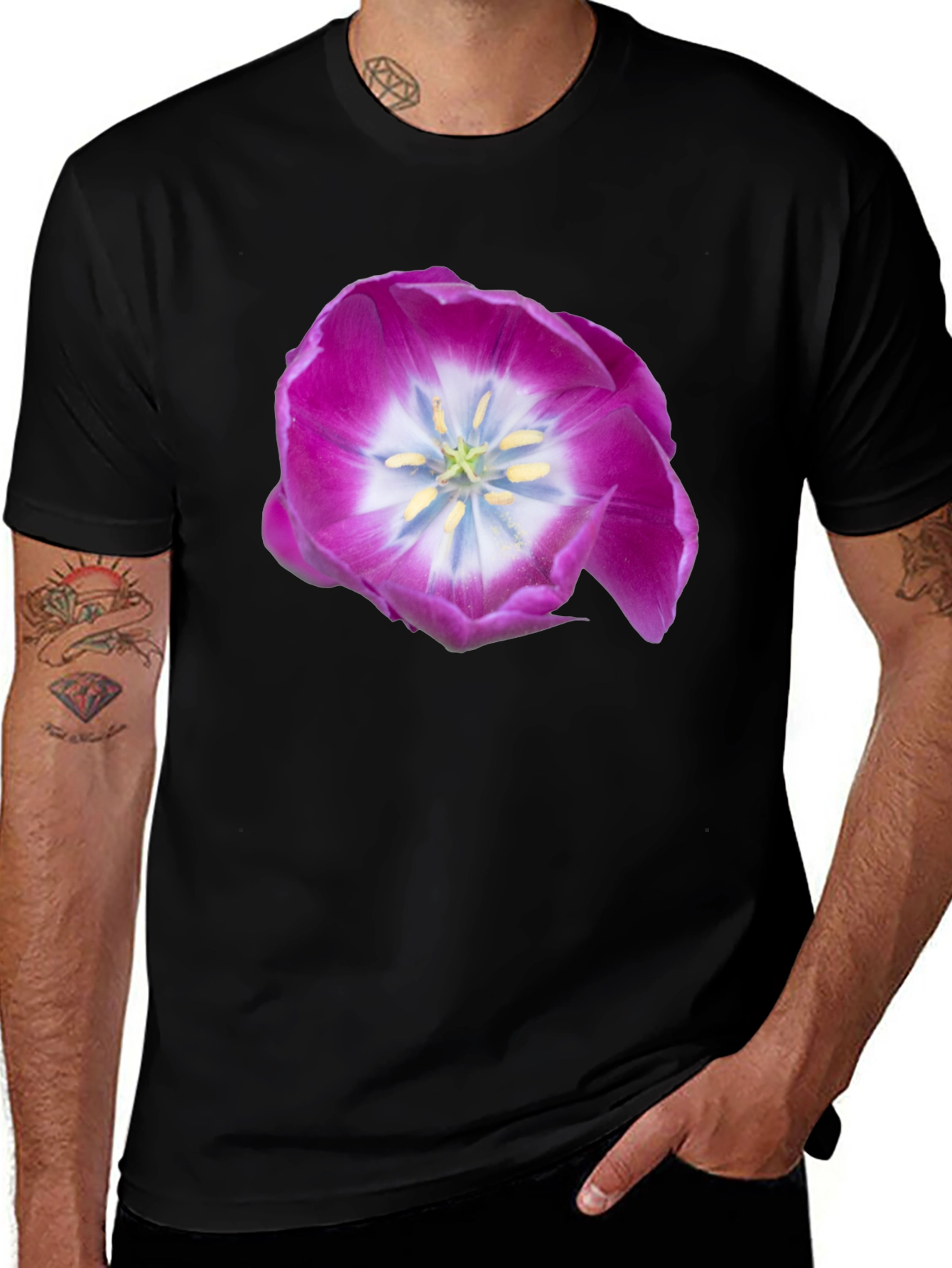 Floral Print T-Shirt - Casual Wear