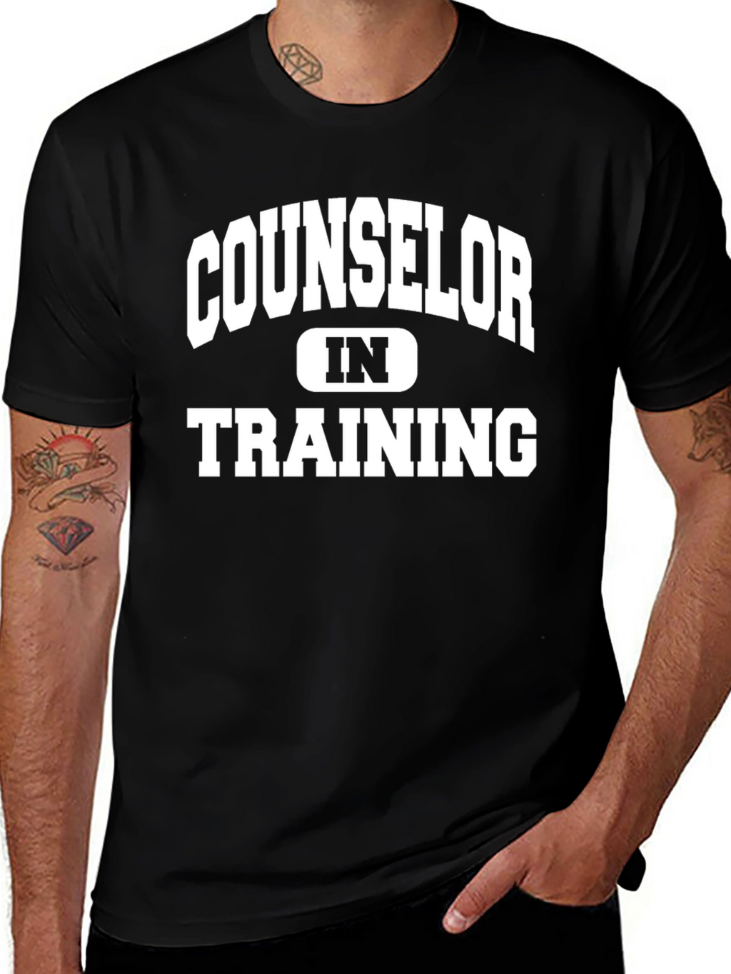 Counselor In Training Tee - Black Graphic T-Shirt