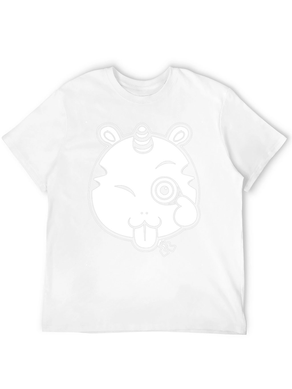 Unicorn-Tiger Cartoon Graphic Black Tee