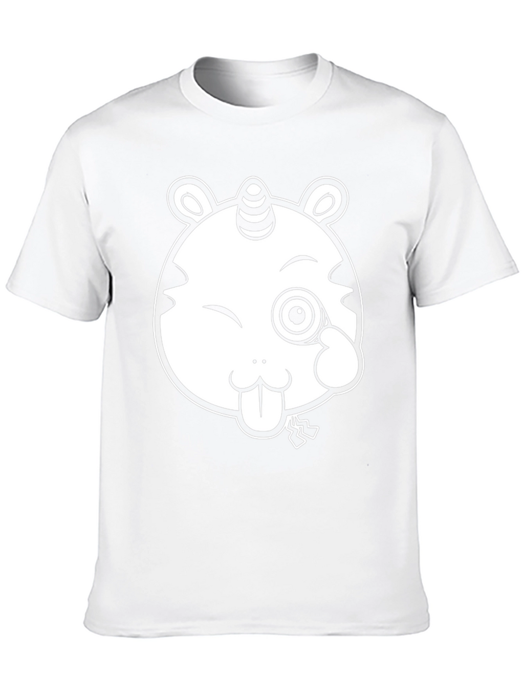 Unicorn-Tiger Cartoon Graphic Black Tee