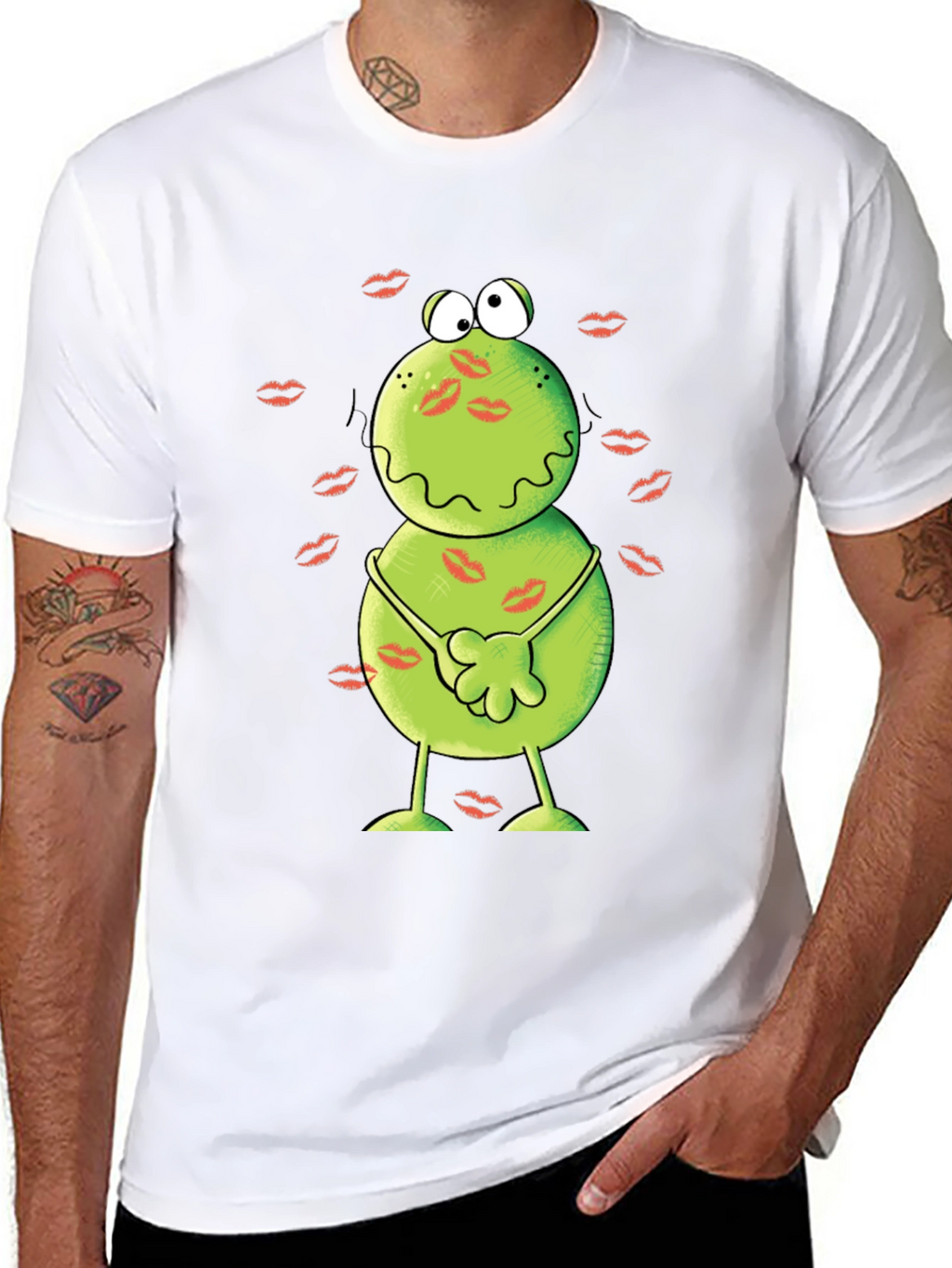 Kissed Frog Graphic Tee - Mens Black T-Shirt