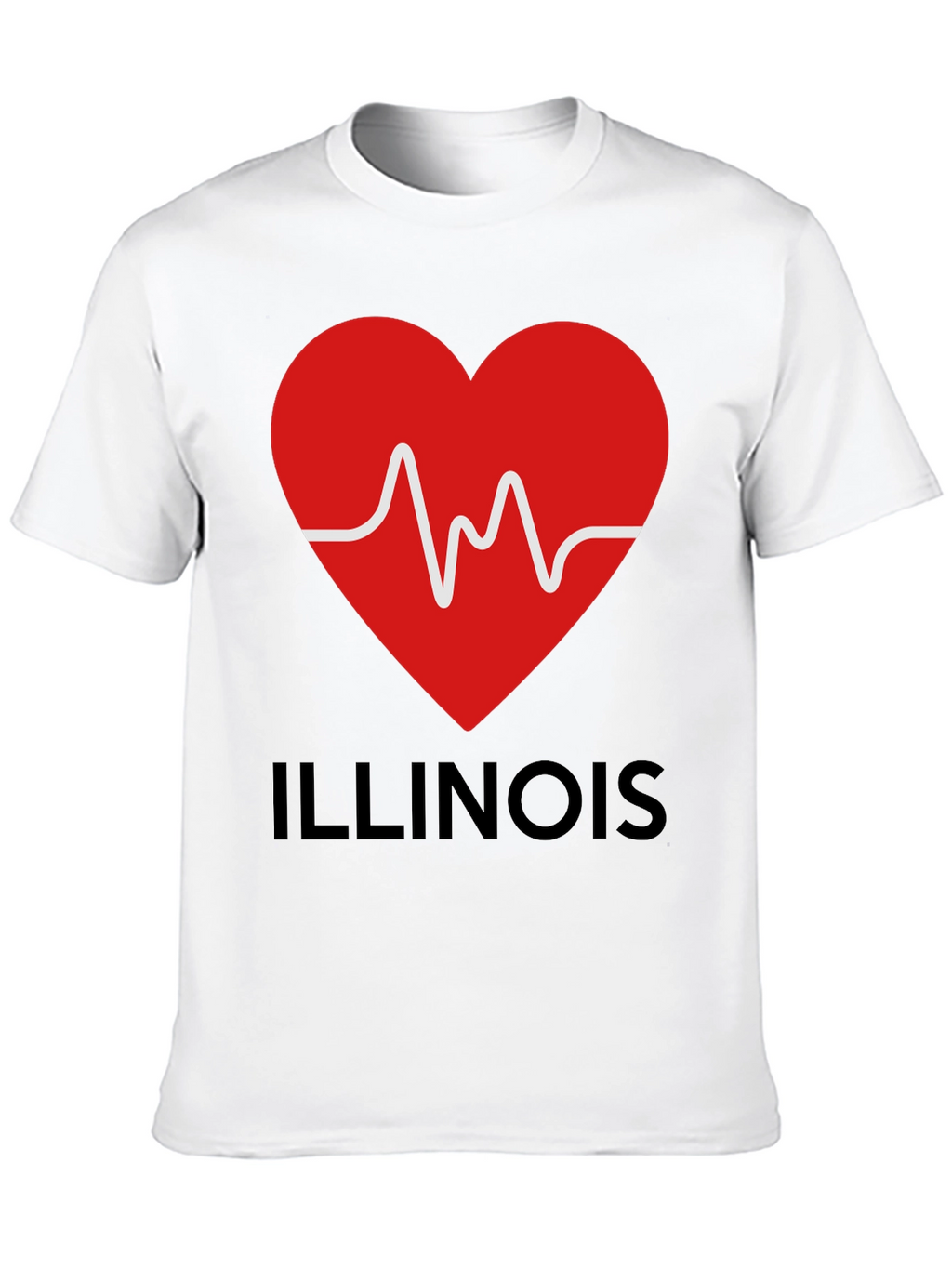 Illinois Heartbeat T-Shirt - Black
